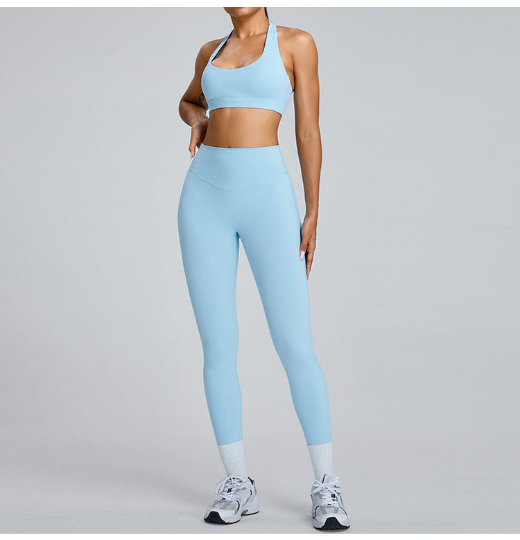 Light Blue 2-Piece Chic Halter Set
