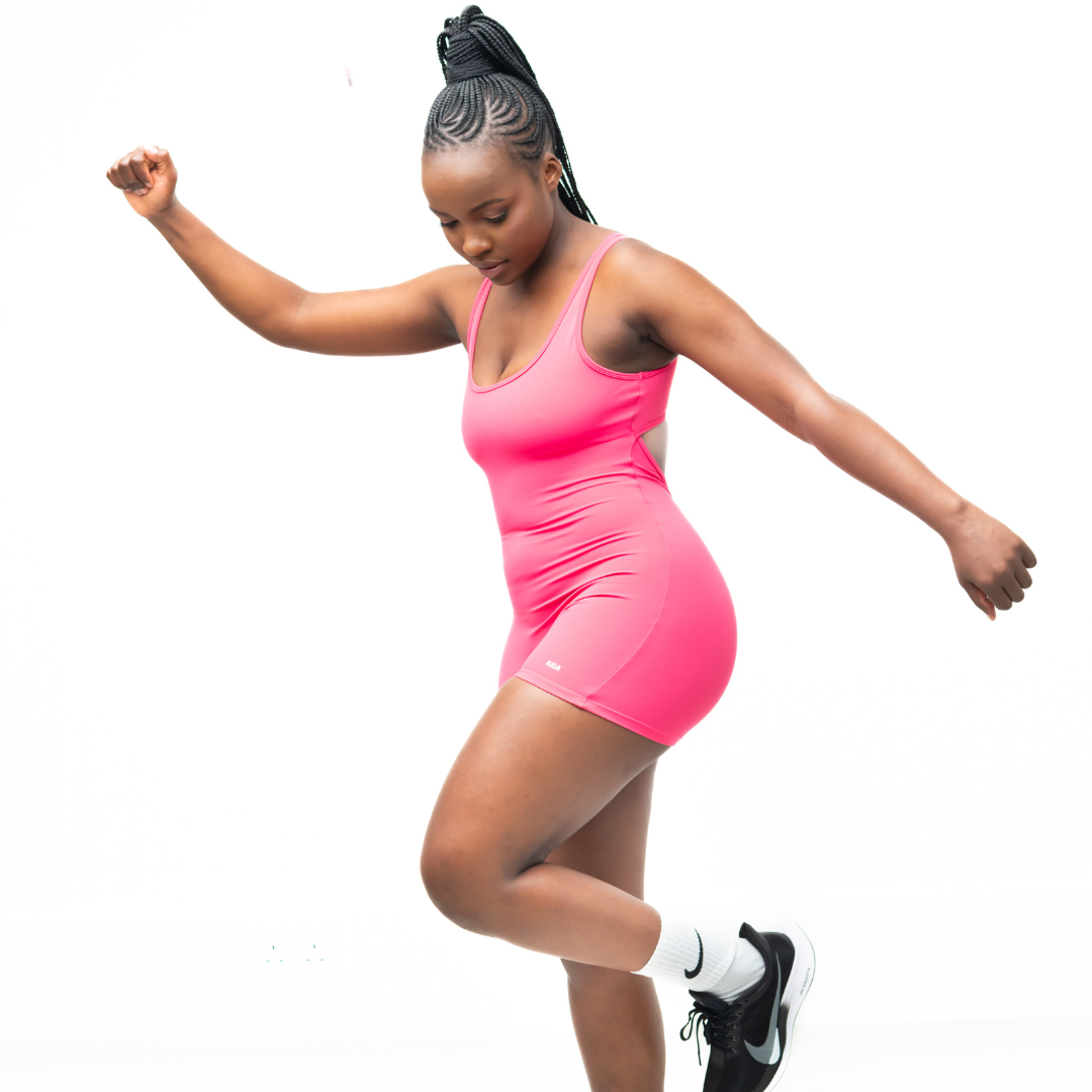 Pink V-Back Jumpsuit Shorts