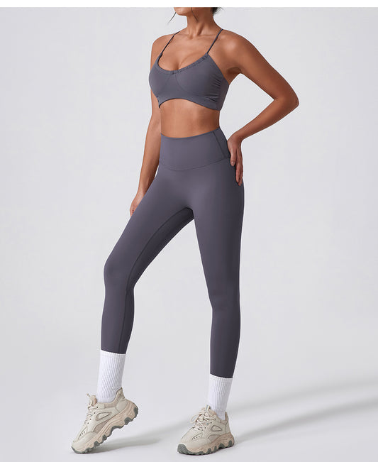 Grey 2-Piece Yoga Suits
