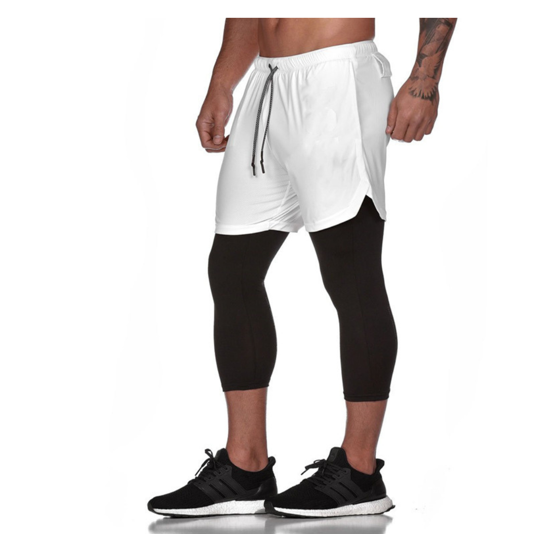 White HYBRIDFORM Shorts