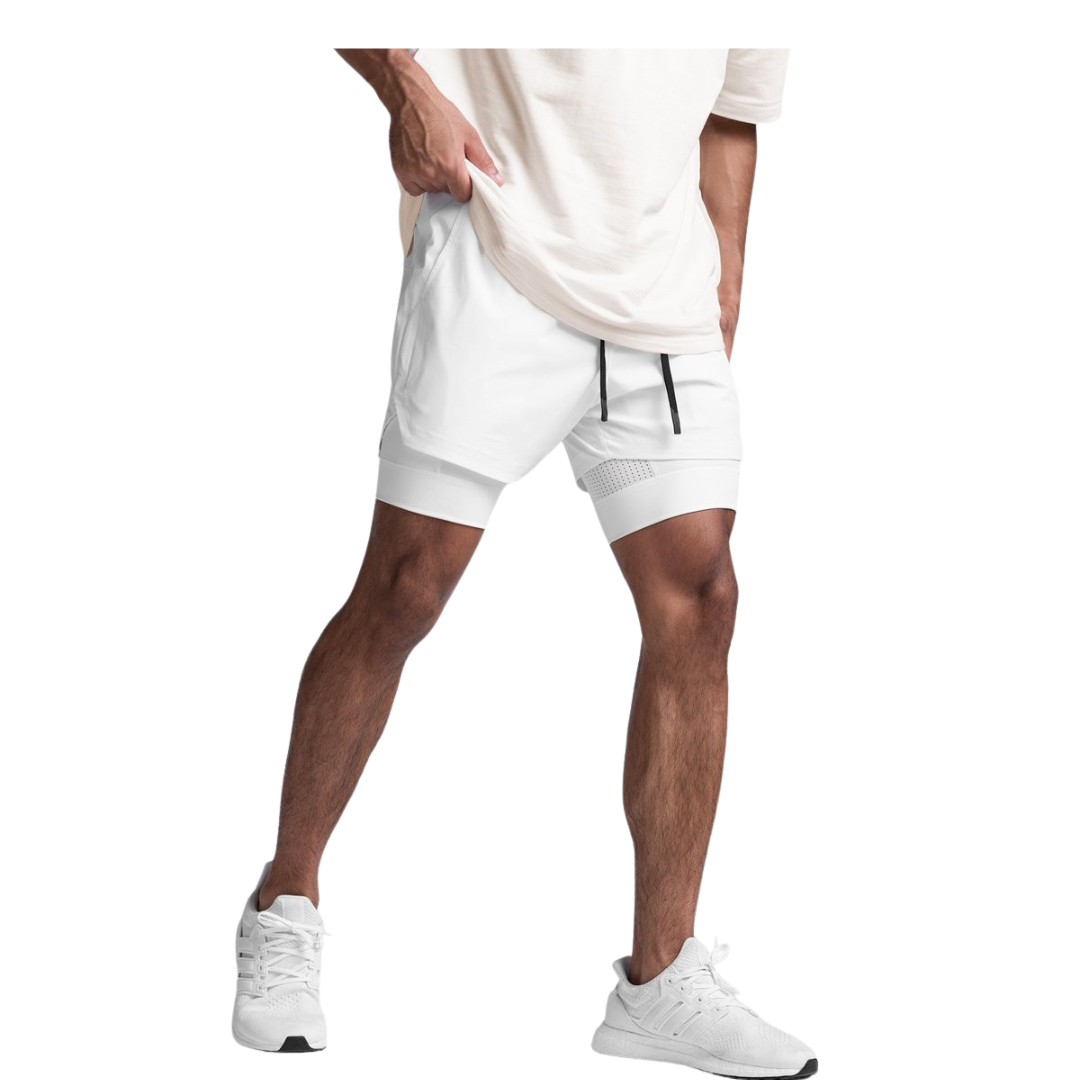 White GRAVITYLITE Dual Shorts