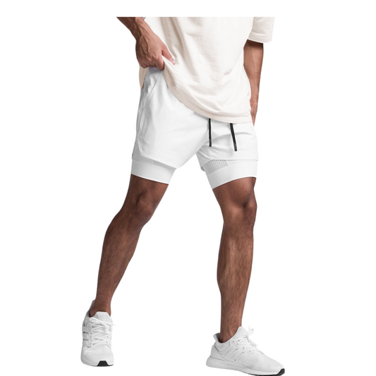 White GRAVITYLITE Dual Shorts