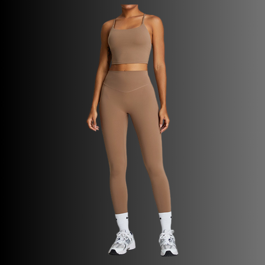 Beige 2-Piece Chic Halter Set