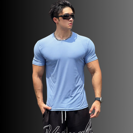 Light Blue Compression Workout Shirt