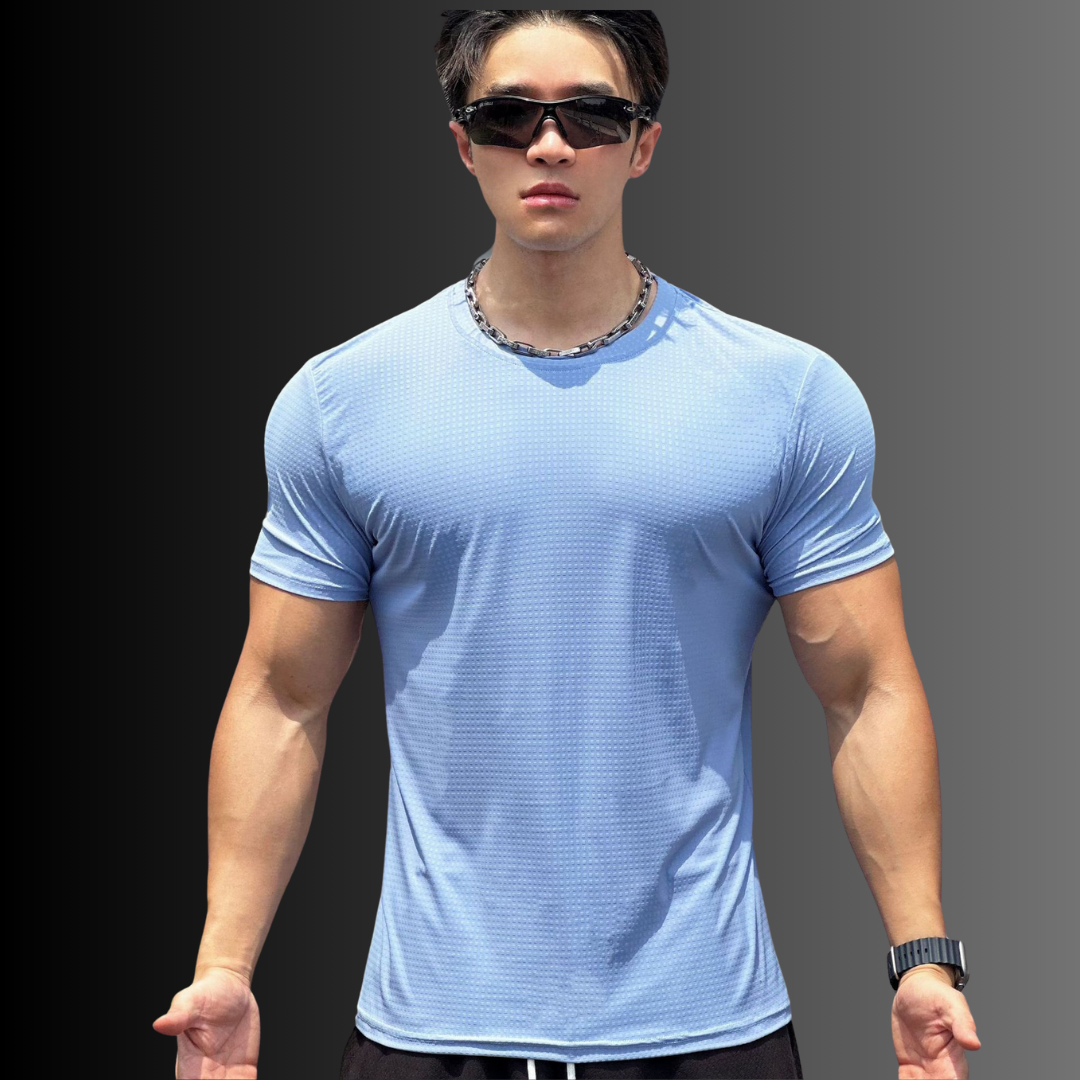 Light Blue Compression Workout Shirt