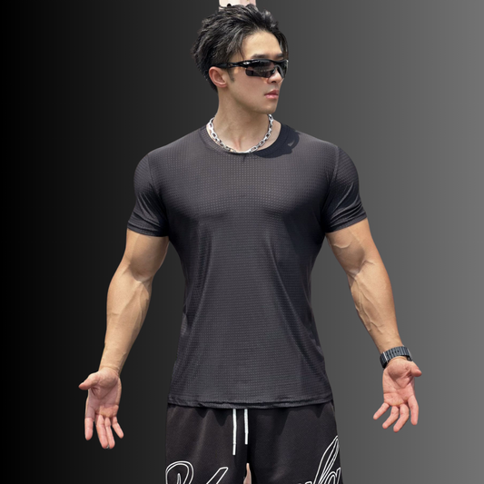 Men’s Black Compression Workout Shirt