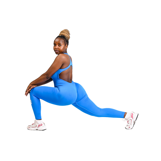 Women's Blue Backless Jumpsuit
