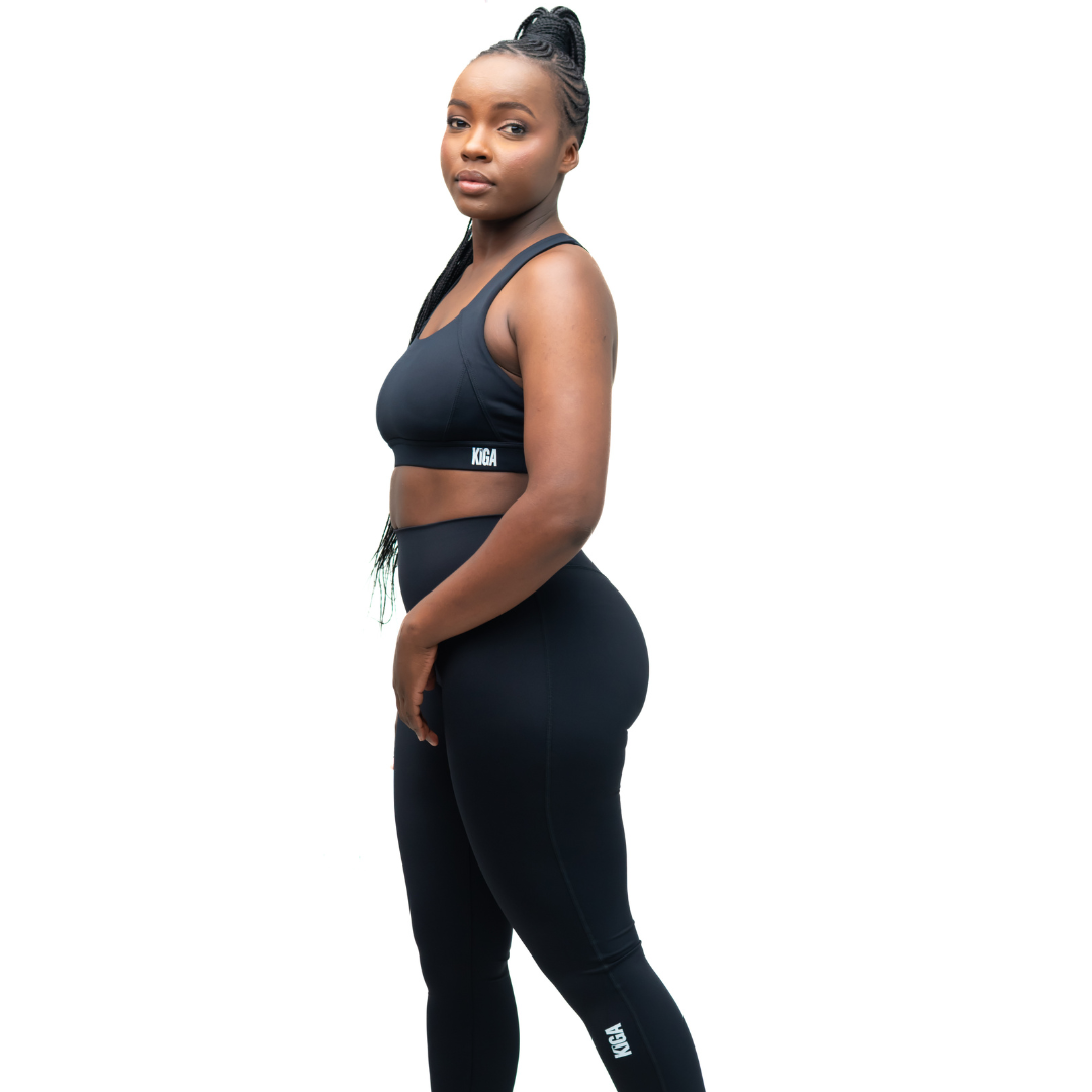 Black VersaForm 3-Piece Women’s Set – Chic Cross-Back Style